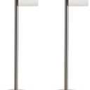 Toilet Paper Holder Brushed Nickel 2 Pack Standing On Floor, Tissue Holder with Reserve Storage Paper Rolls, Free-Standing