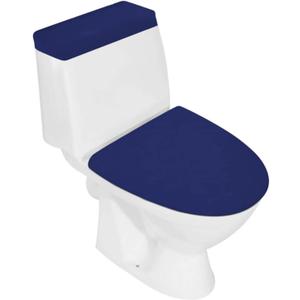 Toilet Lid Set, Two-Piece Cover, Washable, Spandex, Fits Most, Navy Blue