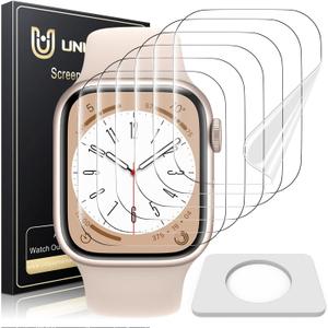 UniqueMe 6 Pack for Apple Watch Screen Protector 40mm, Apple Watch SE 3/SE 2/SE Series 6/5/4 Screen Protector [Upgrade Flexible Film] Anti-Scratch [Non-Bubbles] Soft HD TPU Clear Film for iWatch 40mm (Transparent)
