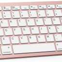 OMOTON Bluetooth Keyboard Compatible with iPad A16 11th 10th Generation, iPad 10.2 (9th/8th/7th), iPad Pro 13/12.9/11 inch, iPad Air 13/11 inch, iPad Air/Mini and More iOS Devices, Pink Gold