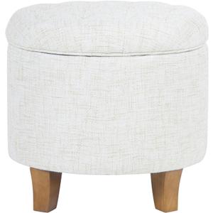 HomePop Home Decor | Upholstered Round Tufted Foot Rest Ottoman | Ottoman with Storage for Living Room & Bedroom | Decorative Home Furniture, Cream Textured Solid HomePop Home Decor | Upholstered Round Tufted Foot Rest Ottoman | Ottoman with Storage for Living Room & Bedroom | Decorative Home Furniture, Cream Textured Solid