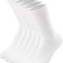 DOKUTOKU 3-12 Pack Womens Dress Socks Size 6-9 LightWeight Thin Casual Crew Calf Socks
