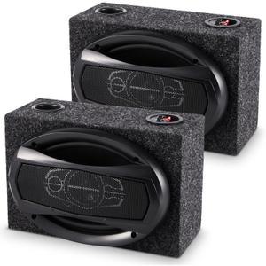 2 Pcs 2-Way Coaxial Car Audio Speakers with Speaker Box Enclosures Set 6 x 9 Inch 1000 W Max Power Constructed Car Stereo and Sound System Accessories Portable Audio Equipment for Vehicles