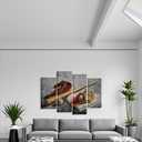LevvArts 4 Panel Baseball Canvas Wall Art Retro Sports Painting Pictures Artwork for Boys Bedroom Decoration Rustic Gym Decor Art Poster Framed Ready to Hang