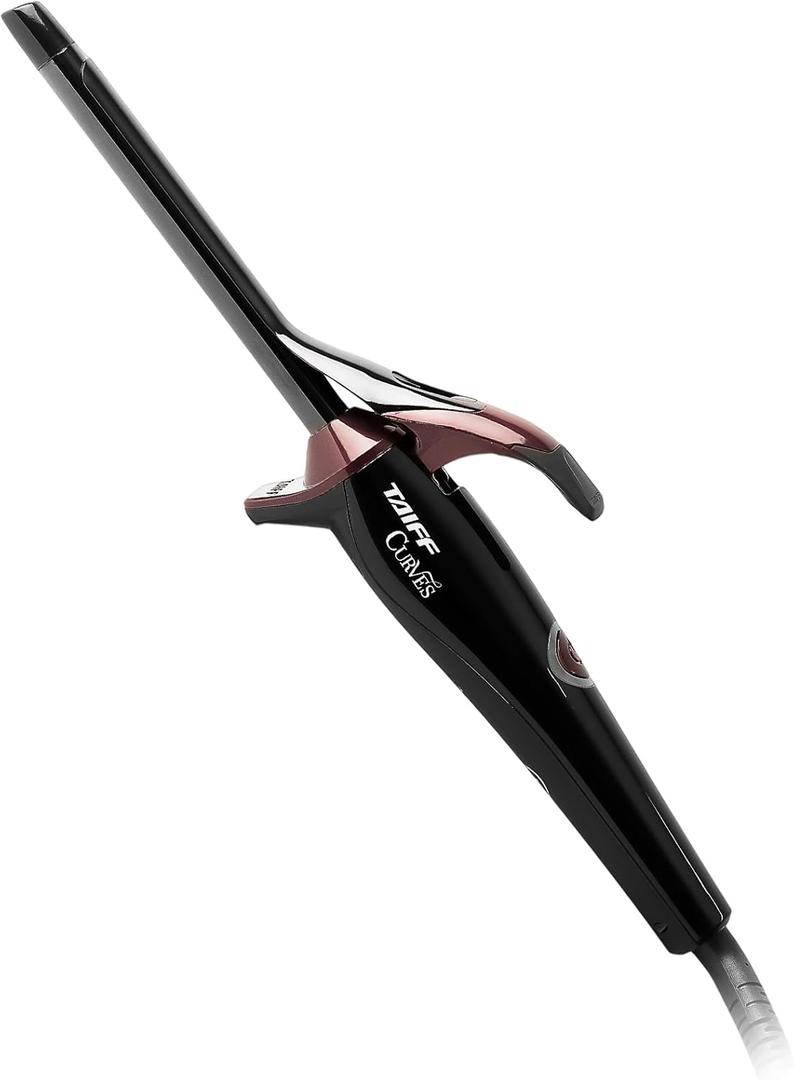 TAIFF Curves | 1/2" Curling Iron – Black Titanium Hair Curler with Clamp | Dual Voltage | 9ft Swivel Cord | Professional Styling Tool for All Hair Types | Fixed Temperature 410°F