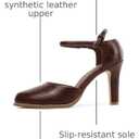 Mostrin Dark Brown Closed Toe Chunky High Heels Comfortable Dress Shoes for Women Pumps Vintage Heels Dressy Wedding Party Formal Office Business D'Orsay Pumps Shoes Size 6.5