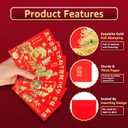 36PCS Horse Chinese Red Envelopes, Lunar New Year 2026 Lucky Money Hong Bao Gift for Spring Festival, 6.73.55 Inch - A1