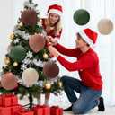 8 PCS 8 Inch Large Christmas Inflatable Ball, Outdoor Hanging Ornament Velvet Xmas Balls with 4 Colors, Neutral Christmas Decoration Ball for Yard Lawns Porch Garden Front Door Holiday Decor