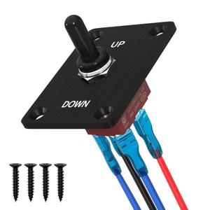 Reverse Polarity Toggle Switch 12V 30A, DPDT Momentary (ON)-Off-(ON) Toggle Switch with Up Down Mounting Panel 3 Position 4PIN Wired Reverse Polarity Toggle Switch 12V 30A, DPDT Momentary (ON)-Off-(ON) Toggle Switch with Up Down Mounting Panel 3 Position 4PIN Wired