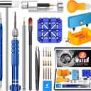 JOREST Watch Repair Kit for Battery Replacement & Link Removal, Resizing &Opener, Watch Repair and Cleaning Screwdriver Set, Wrench Back Remover, Spring Bar Tool
