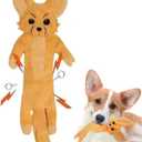 Fox Dog Toy, No Stuffing Plush Squeaky Crinkle Toy for Gentle Chewing & Interactive Play, Puppy Chew Toy for Small Medium Large Dogs, Tail Town