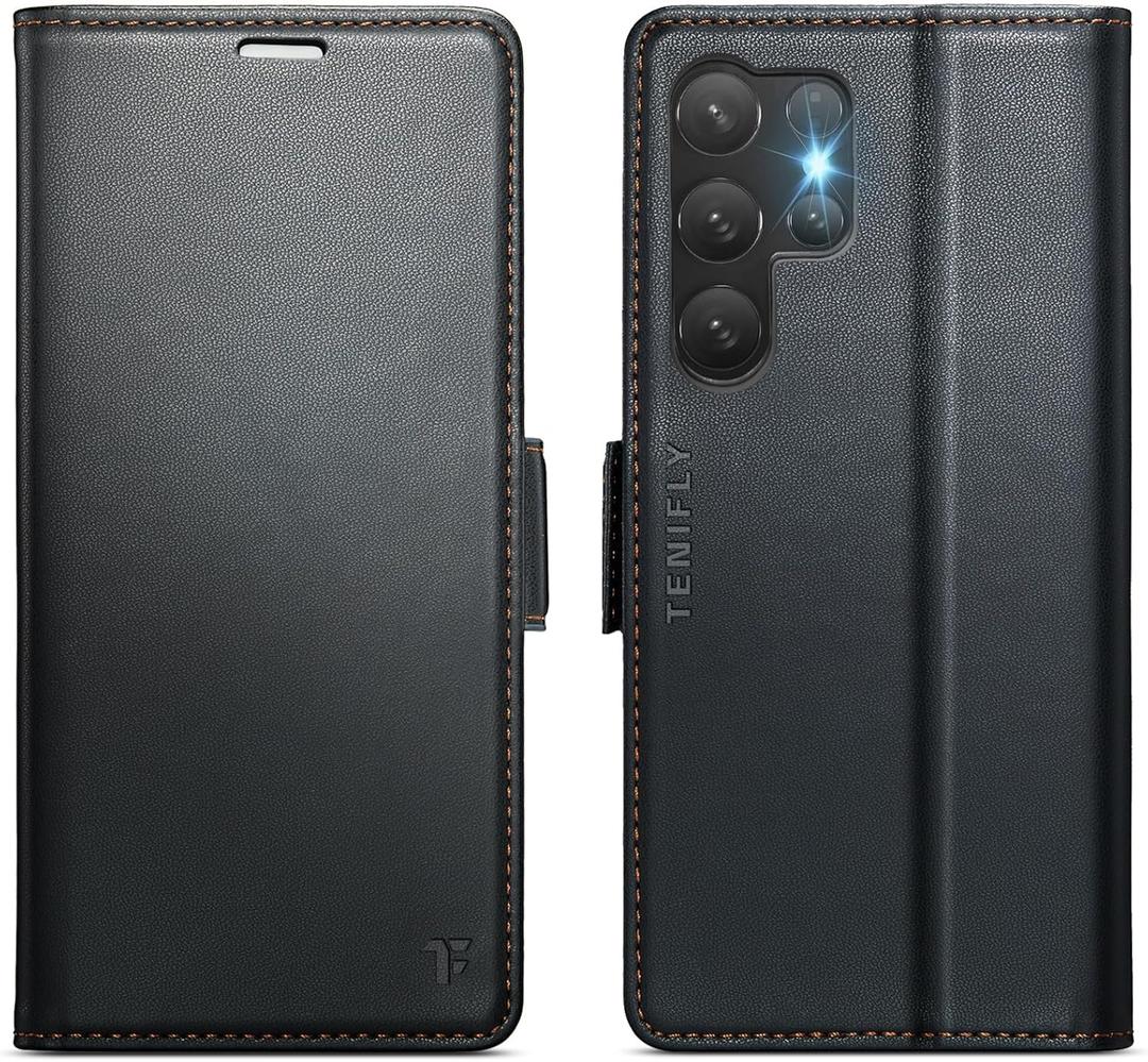 Tenifly for Samsung Galaxy S25 Ultra Case Wallet with RFID Blocking Card Holder, PU Leather Kickstand Protective Flip Phone Cover Fit for Galaxy S25 Ultra 6.9", Black