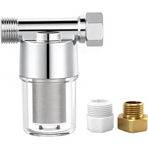 Washing Machine Water Filter, Capable of Filtering Out Impurities of 40 Microns in Water, Protecting Household Appliances. Suitable for Water Heaters and Showers (Silver)