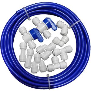 Malida 1/4 inch O.D. Length 32.8ft(10 meters) RO Water Tubing, Hose Pipe for RO Water purifiers System,+ 1/4 O.D quick connector 10pcs