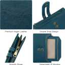 GOIACII Small Women's Wallet Leather Ladies Billfold Card Holder RFID Blocking with Zipper Coin Pocket, Teal