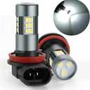 iFunyLED H11 LED Fog Bulbs, Super Bright H8 H16 LED Fog Lights 6500K Cool White, Plug and Play, Replacement Lights for Cars Trucks SUV, Pack of 2