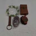 YESSA Renaissance Accessories,Medieval Viking Leather Belt Pouch Coin Phone Purse,Ren Faire Headpiece Halloween Cosplay Set