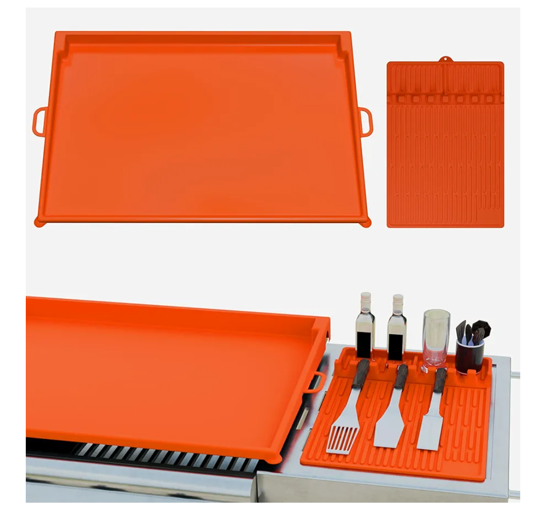 36" Blackstone Silicone Griddle Cover & 16" Silicone Spatula Mat, Premium Food Grade Reusable Grill Mat for Comprehensive Protection, Protect Your Griddle from Dirt & Rust All Year Round