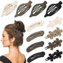 12 Pcs Neutral Colors Flat Hair Clips, YINGFENG Flat Claw Clip for Women, Matte Non-Slip Flower Claw Clips for Thin Thick Hair, Suitable for Women and Girls Wedding Party Accessories