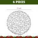 AHHFSMEI Paper Braided Round Placemats Set of 12 Natural Non-Slip Heat Resistant Table Mats for Dining Tables Woven Indoor & Outdoor Place mats for Thanksgiving(Silver)