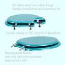 Elongated Toilet Seat Wood Toilet Seat Prevent Shifting with Zinc Alloy Hinges American Standard Size Toilet Seat Easy to Install also Easy to Clean(Elongated,Sparkling Sapphire Blue)