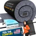 Hazli Matrix AirCell Memory Foam Camping Mattress Pad - CertiPUR-US Roll Up Mattress for Adults - Portable Foam Sleeping Mats for Camping - Camp Cot Sleeping Pad - Floor Sleep Mat Bed Roll for Car RV