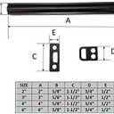 QCAA Solid Brass Surface Bolt 6", Matte Black, 1 Pack, Made in Taiwan