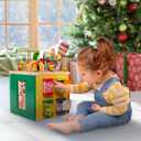 Battat Wooden Activity Cube - 5-Sided Play Center With Bead Maze, Doors | Farm-themed with bead maze, peekaboo doors, spinners, zig-zag race and mix-and-match animals, 1+ Years, 
Size	Standard