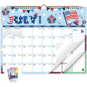 XISIDO 2026-2027 Wall Calendar, Calendar 2026-2027, 18 Month Calendar July 2026 - December 2027, 14.8" X 11.5", Calendar with Twin-Wire Binding, Hanging Hook and Julian Dates (Seasonal Designs)