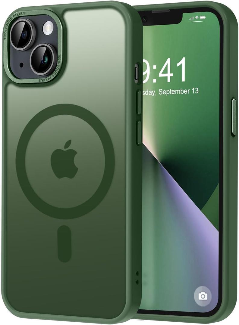 Thomo Funda magntica fuerte para iPhone 13 y iPhone 14 [compatible con Magsafe] translcida mate, delgada, a prueba de golpes, para mujeres y nias, funda protectora antihuellas para iPhone 14/13 de