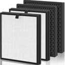 AP303 AP304 Replacement Filters, Compatible with DAYETTE ＆ FRESHDEW Air Purifier AP303/AP304/AP308, HEPA Filter with Activated Carbon, 4 Pack (Original Filter)
