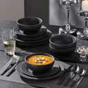 12-Piece Black Dinnerware Sets with 20-Piece Flatware
Matte Marble Premium Porcelain dishes set for 4, Dishwasher & Microwave Safe, for Family, Restaurant, Hotel, Gift