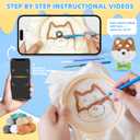 MOREJMTT Punch Needle kit-4 Embroidery kit for Beginners,Punch Needle Kits Adults Beginner,Needles, Curved Scissors, a Tool Storage Box, Easy-to-Follow Instructions, and Tutorial Videos-4 Dog