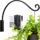 AJART Hanging Plant Hanger Outdoor: 22-Inch Bird Feeder Wall Hooks - Heavy-Duty Plant Bracket Hook for Hanging Flower Baskets (Black)