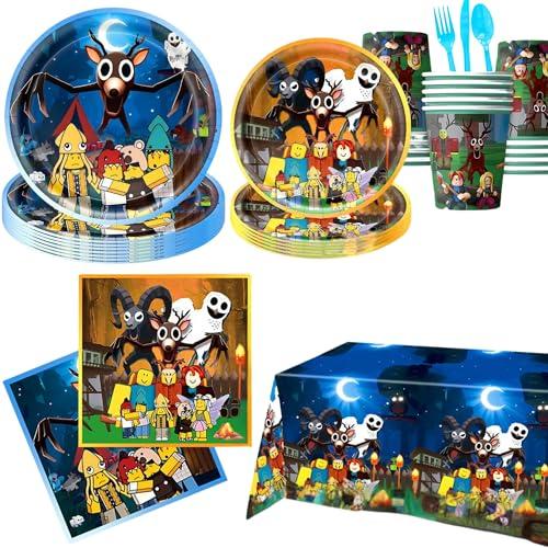 Lemoneon 99 Nights in the Forest Birthday Decorations Supplies Tablecloth Plates Cups Napkins Forks Spoons Knives