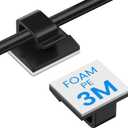 30 Pcs Small Black Adhesive Cable Clips for Cord Management Under Desk Nightstand Phone PC Charger Plug Speaker TV Cord Holder Keeper Hook Wall Wire Organizer Car Dash Cam Ethernet Christmas Light