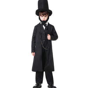 GRAJTCIN Lincoln Costume for Kids Abraham Lincoln Outfit Boys Presidents Day Halloween Party Historical Characters Cosplay, M