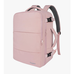 Taygeer Travel Backpack for Women, Carry On Backpack with USB Charging Port & Shoe Pouch, TSA 15.6inch Laptop Mochila Flight Approved, Nurse Bag Casual Daypack for Weekender Business Hiking, Pink