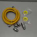 Puxyblue [2025 NEW] 72" Flexible Gas Line Kit for Dryer Stove Range Flexible Stainless Steel Gas Dryer Kit - 5/8" OD(1/2" ID) Dryer Gas Line with Connector 3/4" FIP & 1/2" MIP & 3/4" MIP Fitting