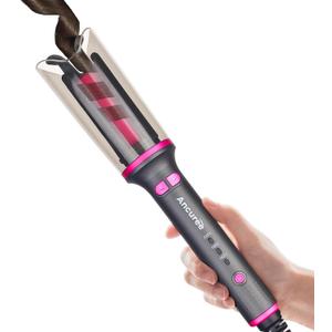Automatic Curling Iron Rotating, Anti-Tangle Rotating Curling Wand, Quick Hair Curler, Anti-Scald Curler with Auto Shut-Off for Hair Styling(Grey)