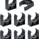 uxcell 8Pcs PVC Water Pipe Clamps Clips, U-Shaped Tubing Hose Buckles, Irrigation Tube Holder for 40mm OD for TV Trays Tubing Hose Hanger Support Tubing, Black