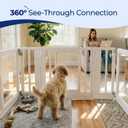 Clear Acrylic Dog Playpen with Door, Transparent Puppy Playpen for Small and Medium Puppies, Easy Assemble Pet Fence Indoor with Safety Lock (White, 35 x 35 x 22.4 Inch)