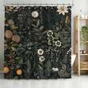 TANGXUNFA Pink Watercolor Flowers Shower Curtain for Bathroom, Water-Resistant Long Shower Curtain Set 72x72 Inch with Metal Grommets and 12 Metal Hooks