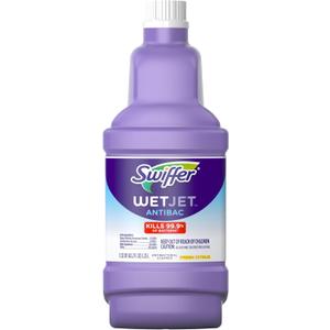 Swiffer WetJet Antibacterial Solution Refill for Floor Mopping and Cleaning, All Purpose Multi Surface Floor Cleaning Solution, Fresh Citrus Scent, 1.25 Liters
