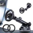 pop-tech for Magsafe Car Mount, Windshield Ultra Magnetic Phone Holder for Car, Dashboard Adjustable Military Suction Cup Phone Mount for iPhone 16 Pro Max 15 14 13 12 Plus, Smartphones, All Phones