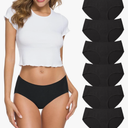 Wealurre Cotton Bikini Women's Breathable Panties Seamless Comfort Underwear, Pack of 6, Large