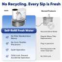 Petgravity Smart Pet Water Fountain - Stainless Steel Bowl, 2025 Upgraded Automatic Water Dispenser for Cats & Small Dogs, Self-Refill Tipping Wastewater Separation, 3.5L/118.4oz