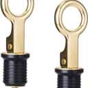 Young Marine Snap-Handle Drain Plug, for 1-1/4 inch-Diameter Drains, Locks in Place, Brass Handle, Rubber Plug