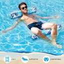 Pool Floats - 2 Pack Inflatable Pool Floats Rafts, 4-in-1 Pool Floaties for Adults, Pool Floats Adult Size, Multi-Purpose Toys Floats for Swimming Pool, Thick PVC Pool Lounger Float Water Hammock