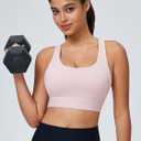 High Impact Sports Bra for Women High Support Molded Cups Strappy Womens Sports Bra for Workout,Training and Running (Pink, S)